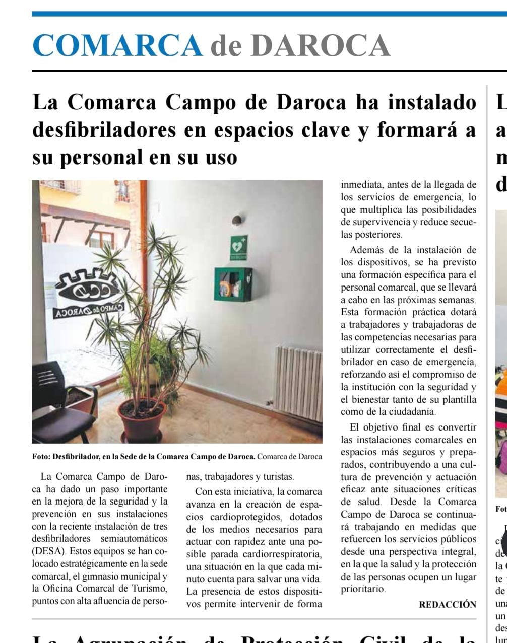 Campo de Daroca: cuando la cardioprotección llega al territorio y a Protección Civil