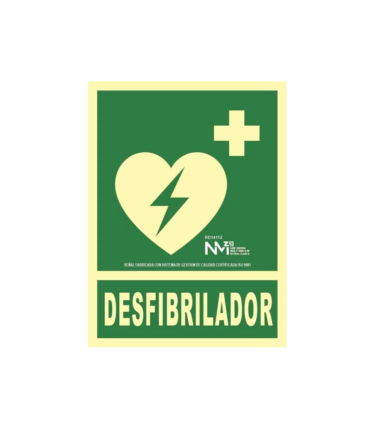 Señal fotoluminiscente ILCOR Desfibrilador — vista principal del producto