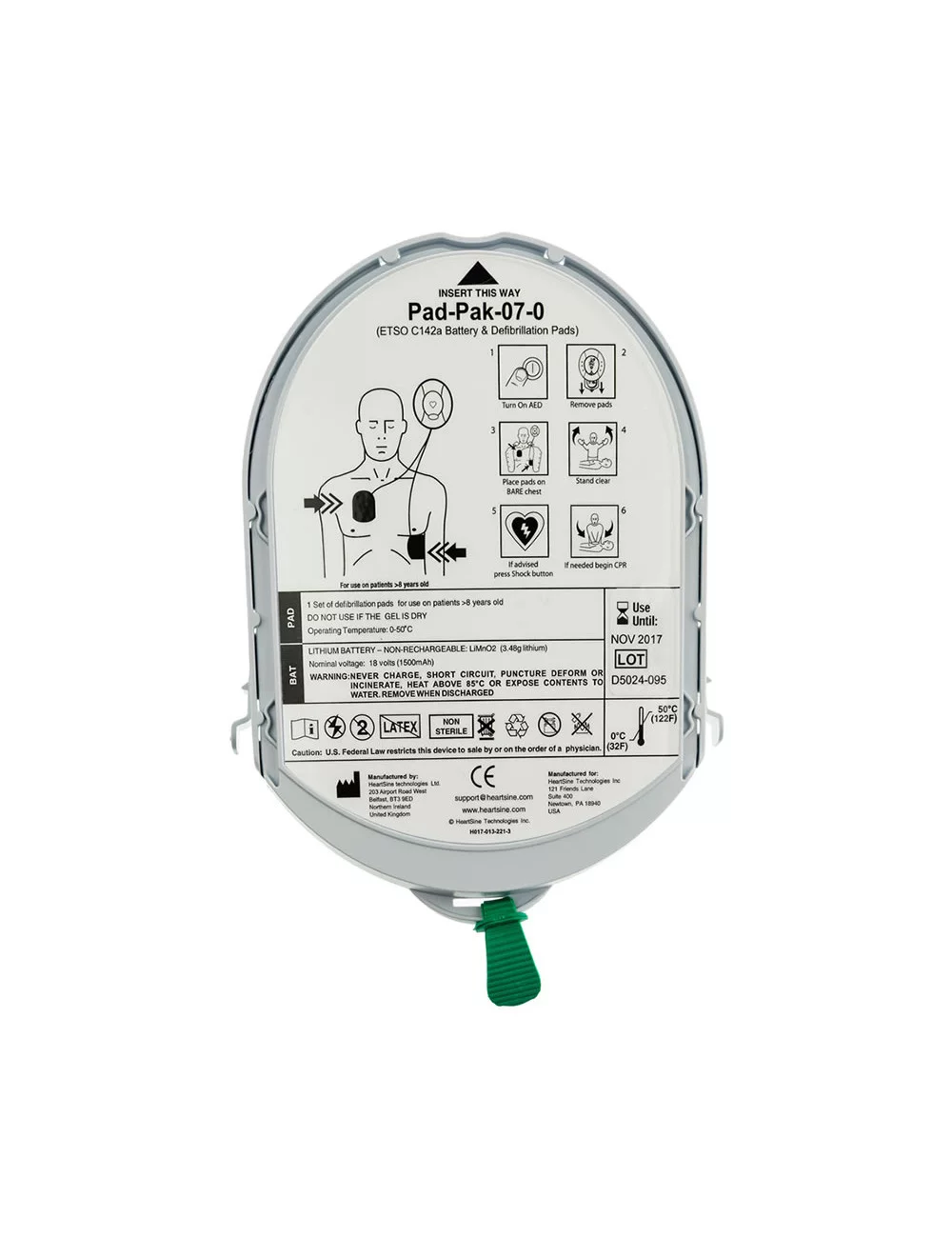 Cartucho PAD-PAK Adulto con Batería y Electrodos para Samaritan especial Aviación — vista adicional 1